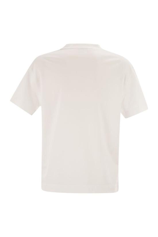  브루넬로 쿠치넬리 샤이니 탭 코튼 저지 티셔츠 M0T81EC710 C6159 WHITE - BRUNELLO CUCINELLI