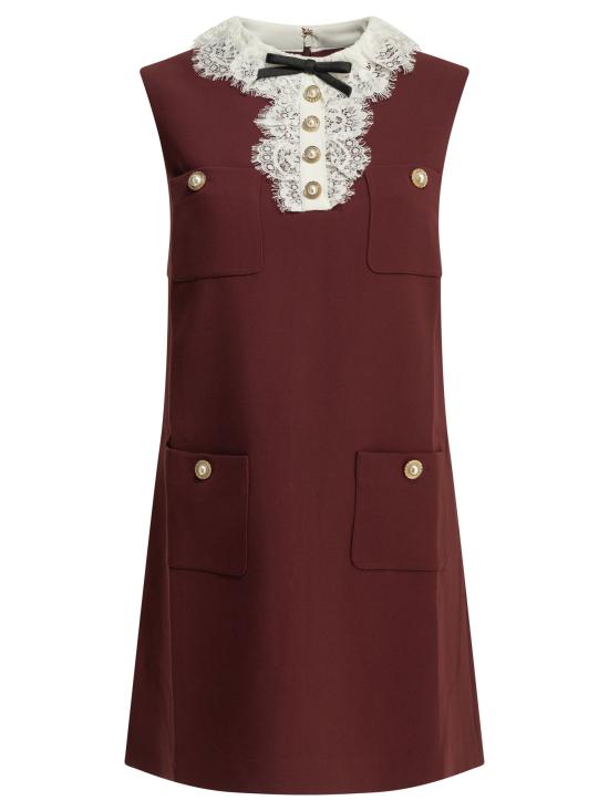 26FW 셀프 포트레이트 숏 원피스 PF26001SBBUBURGUNDY BORDEAUX