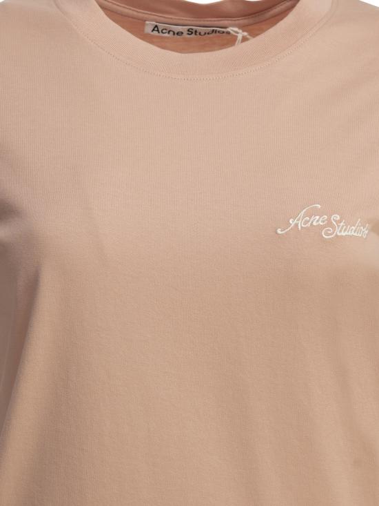 26FW 아크네 스튜디오 로고 저지 반팔 티셔츠 CL0480COA PINK - ACNE STUDIOS
