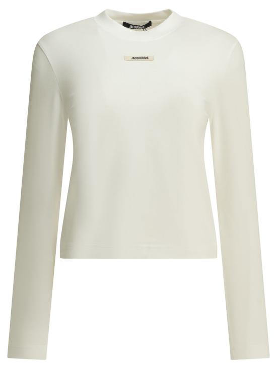 26FW 자크뮈스 그로그랭 로고 롱슬리브 티셔츠 TSW00155AJ00124WHITE