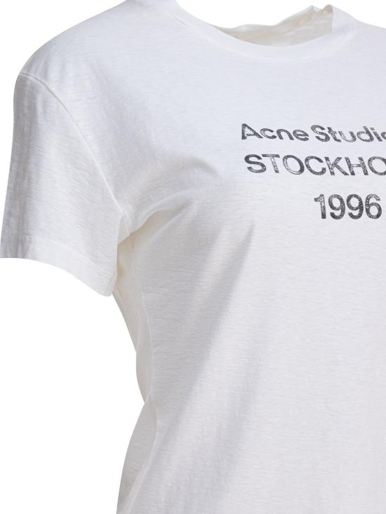 아크네 스튜디오 로고 티셔츠 CL0397AEG WHITE - ACNE STUDIOS