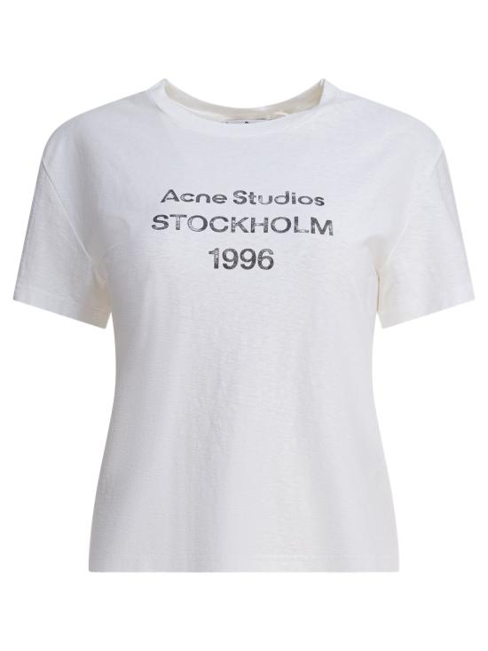  아크네 스튜디오 로고 티셔츠 CL0397AEG WHITE