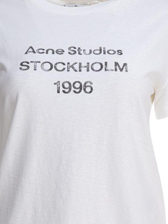  아크네 스튜디오 로고 티셔츠 CL0397AEG WHITE - ACNE STUDIOS