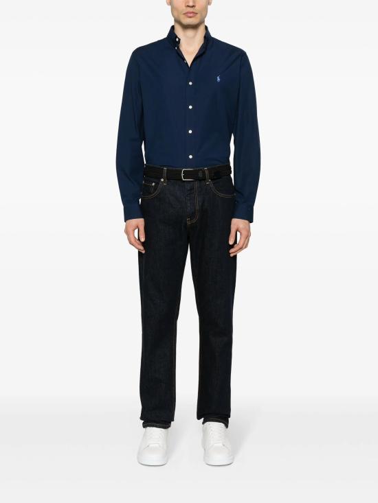26FW 폴로 랄프로렌 커스텀 핏 코튼 포플린 포니 로고 셔츠 710928255 001 NAVY - POLO RALPH LAUREN