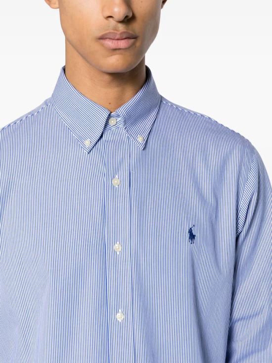 26FW 폴로 랄프로렌 커스텀 핏 코튼 포플린 포니 로고 셔츠 710928255 007 BLUE - POLO RALPH LAUREN