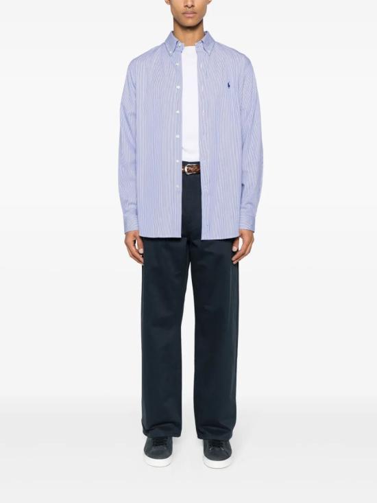 26FW 폴로 랄프로렌 커스텀 핏 코튼 포플린 포니 로고 셔츠 710928255 007 BLUE - POLO RALPH LAUREN