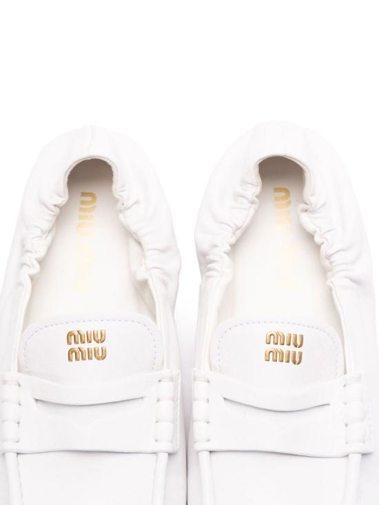 26FW 미우미우 루슈 나파 레더 로퍼 5D341EFD005EFX F0009 WHITE - MIU MIU