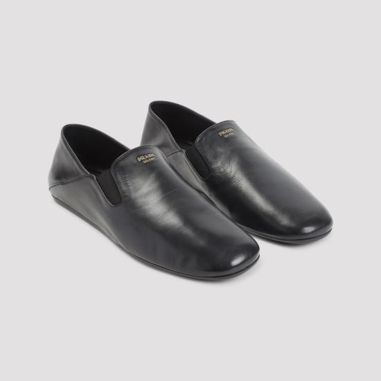 26FW 프라다 스웨이드 트라이앵글 로고 페니 로퍼 2S3005FG000070 F0002 BLACK - PRADA