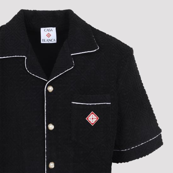 26FW 카사블랑카 반팔 셔츠 MPF26SH08502 BLACK - CASABLANCA