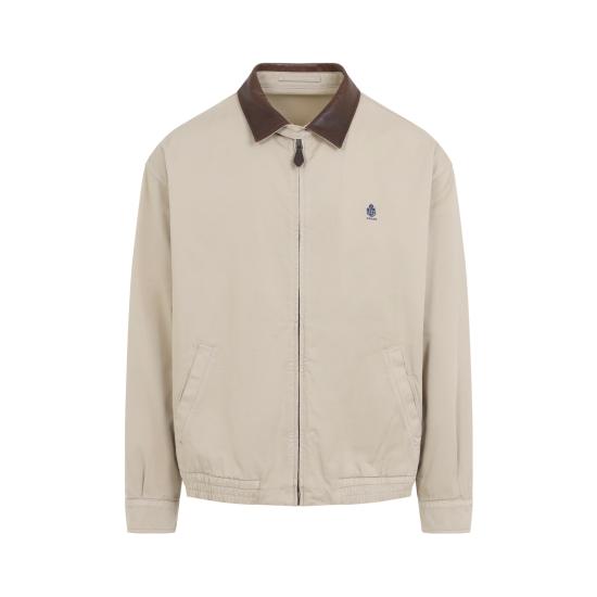 26FW 프라다 코튼 자켓 레더 디테일 SGD189SOOO192A F0065 NUDE NEUTRALS