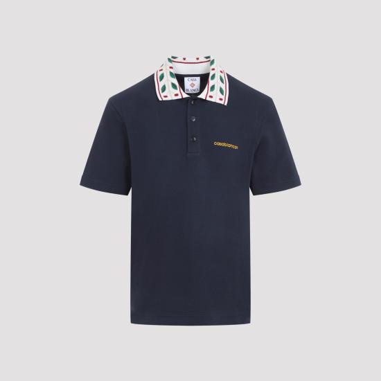 26FW 카사블랑카 폴로 티셔츠 MPF26JTP49902 NAVY BLUE - CASABLANCA