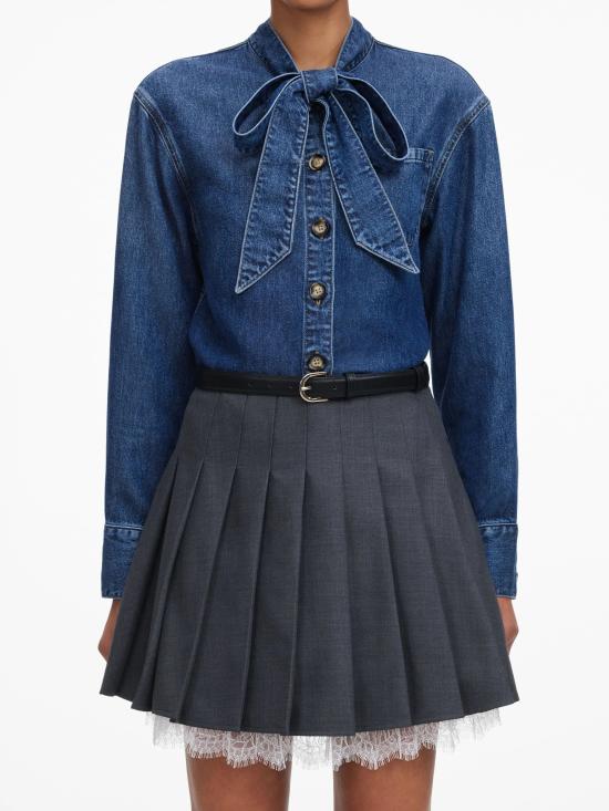 26FW 셀프 포트레이트 데님 셔츠 PF26826TBLBLUE - SELF PORTRAIT