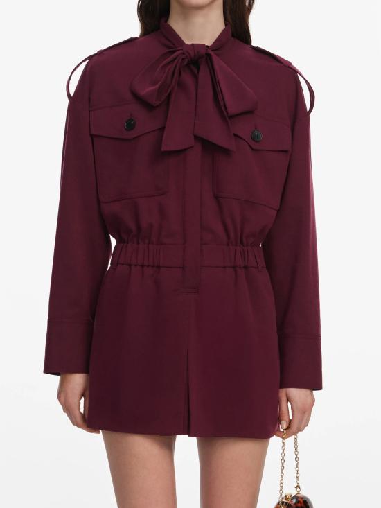 26FW 셀프 포트레이트 숏 원피스 PF26136JSBUBURGUNDY ROSSO - SELF PORTRAIT