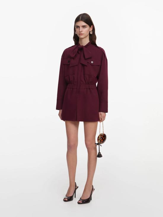 26FW 셀프 포트레이트 숏 원피스 PF26136JSBUBURGUNDY ROSSO - SELF PORTRAIT