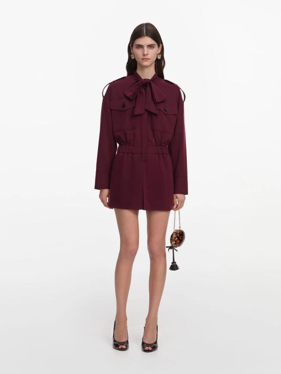 26FW 셀프 포트레이트 숏 원피스 PF26136JSBUBURGUNDY ROSSO