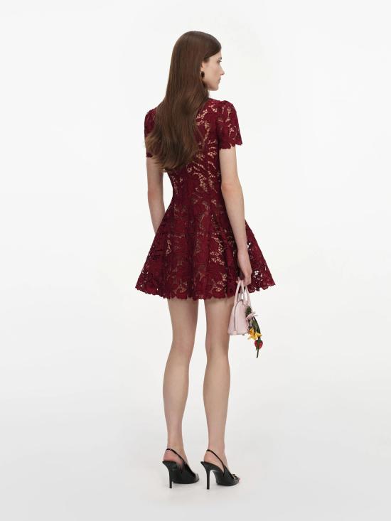 26FW 셀프 포트레이트 숏 원피스 PF26111SABUBURGUNDY ROSSO - SELF PORTRAIT