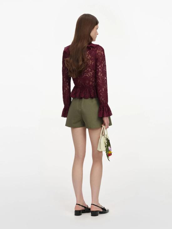 26FW 셀프 포트레이트 긴팔 티셔츠 PF26102TBUBURGUNDY ROSSO - SELF PORTRAIT