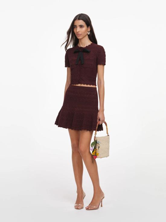 26FW 셀프 포트레이트 미디 스커트 PF26069SKBRBROWN MARRONE - SELF PORTRAIT