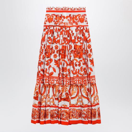 26FW 돌체앤가바나 롱 스커트 F4CX0TGDDRL S9000 ORANGE - DOLCE & GABBANA