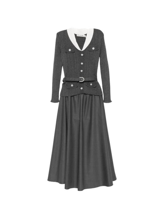 26FW 셀프 포트레이트 롱 원피스 PF26131MAGRPF26RTW GRAY