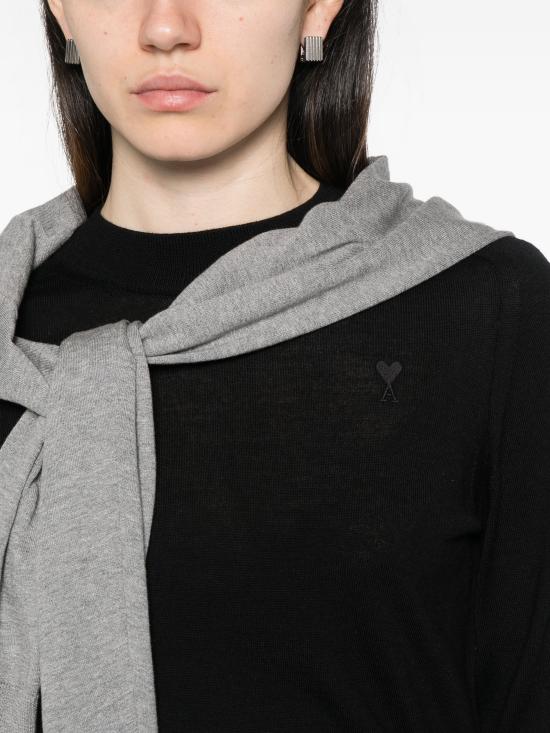 26SS 아미 스몰 하트 로고 울 니트 FKS867KN0039 0180 NOIR NOIR - AMI