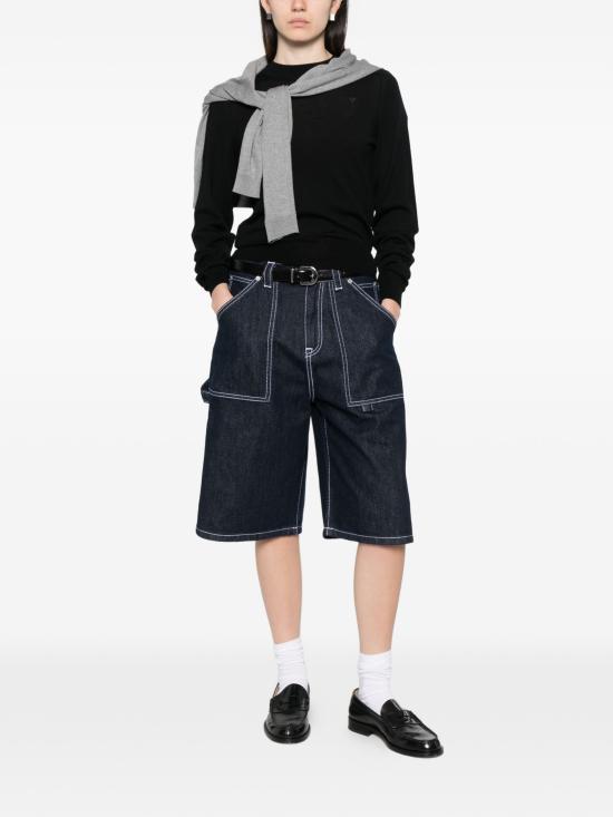 26SS 아미 스몰 하트 로고 울 니트 FKS867KN0039 0180 NOIR NOIR - AMI