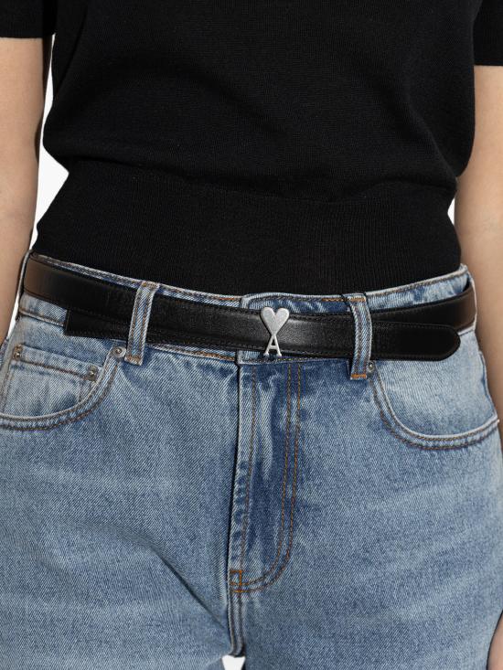 26SS 아미 레귤러 벨트 UBL209AL0104 0014 NOIR ARGENT VIBRE - AMI