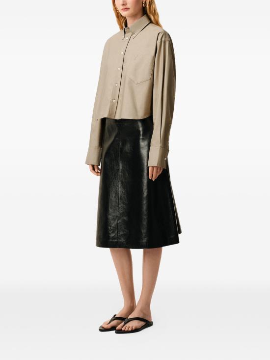 26SS 아미 톤온톤 하트 로고 크롭 오버사이즈 셔츠 FSH770CO0210 A036 BEIGE TAUPE - AMI