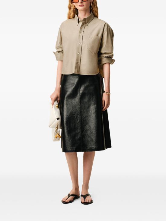 26SS 아미 톤온톤 하트 로고 크롭 오버사이즈 셔츠 FSH770CO0210 A036 BEIGE TAUPE - AMI