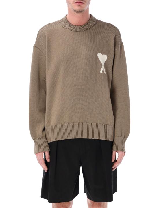 26SS 아미 ADC 울 & 코튼 크루넥 하트 스웨터 UKS859KN0156 A117 BEIGE TAUPE ECRU
