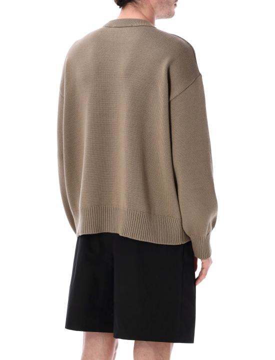 26SS 아미 ADC 울 & 코튼 크루넥 하트 스웨터 UKS859KN0156 A117 BEIGE TAUPE ECRU - AMI
