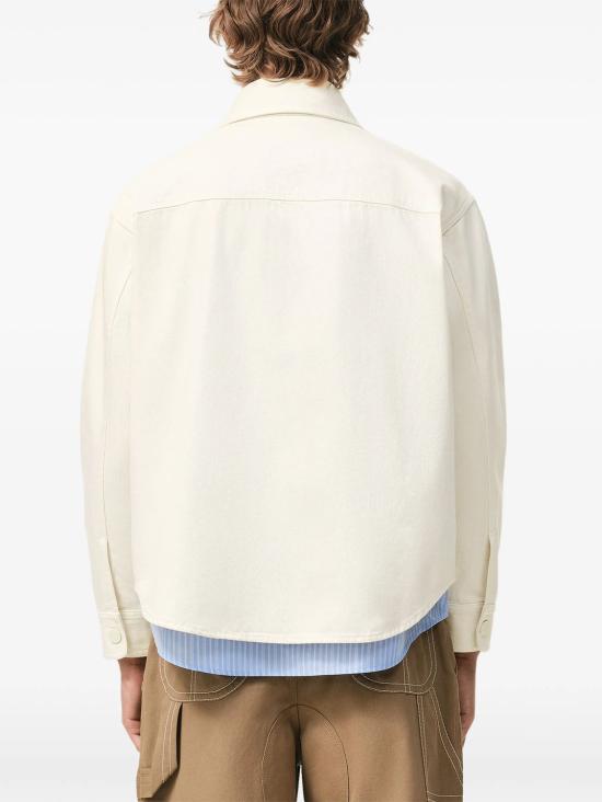 26SS 아미 톤온톤 로고 코튼 니트 오버셔츠 UJK897DE0126 136 BLANC CREME - AMI