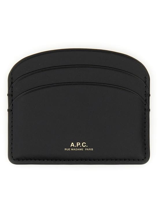 26SS 아페쎄 블랙 로고 하프문 레더 PXAWVF63270 LZZ - A.P.C.