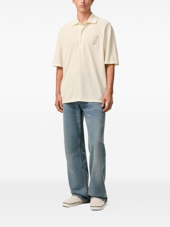 26SS 아미 톤온톤 하트 로고 코튼 패치 폴로 셔츠 UPL428JE0221 136 BLANC CREME - AMI