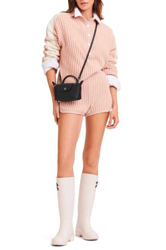 26FW 롱샴 르 플리아쥬 엑스트라 XS 레더 파우치 34205987 001 Nero - LONGCHAMP