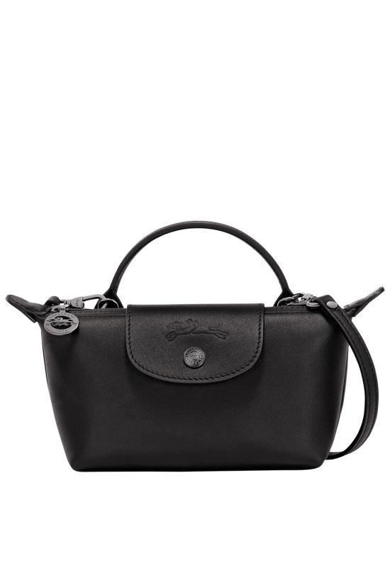26FW 롱샴 르 플리아쥬 엑스트라 XS 레더 파우치 34205987 001 Nero
