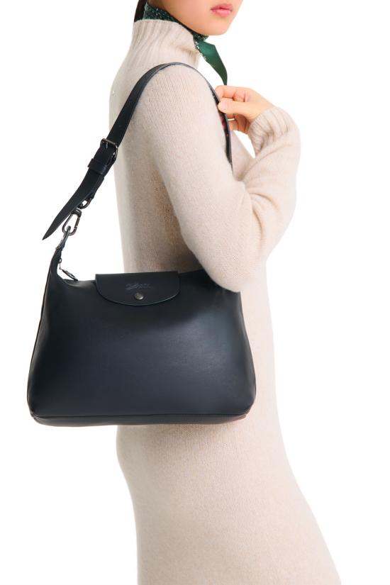 26FW 롱샴 르 플리아쥬 엑스트라 M 호보백 10189987 001 Nero - LONGCHAMP