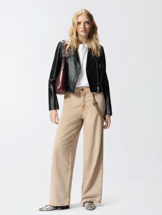 26FW 핑코 바이커 자켓 Pelle Nero를 입은 Chiodo Stile Biker - PINKO