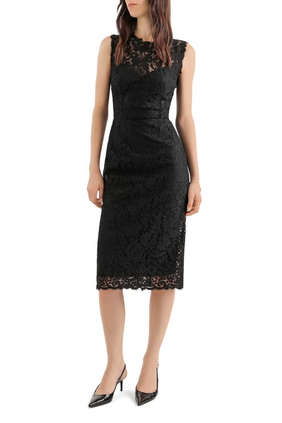 26FW 돌체앤가바나 코르도네토 레이스 드레스 F6H0ZTHLMTB N0000 Nero - DOLCE & GABBANA