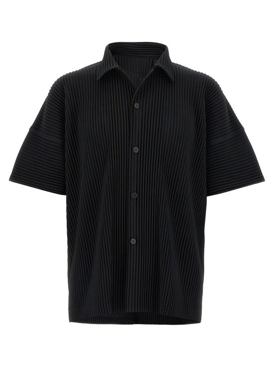 26SS 옴므 플리세 이세이 미야케 반팔 셔츠 HP66JJ051 15 BLACK DOM
