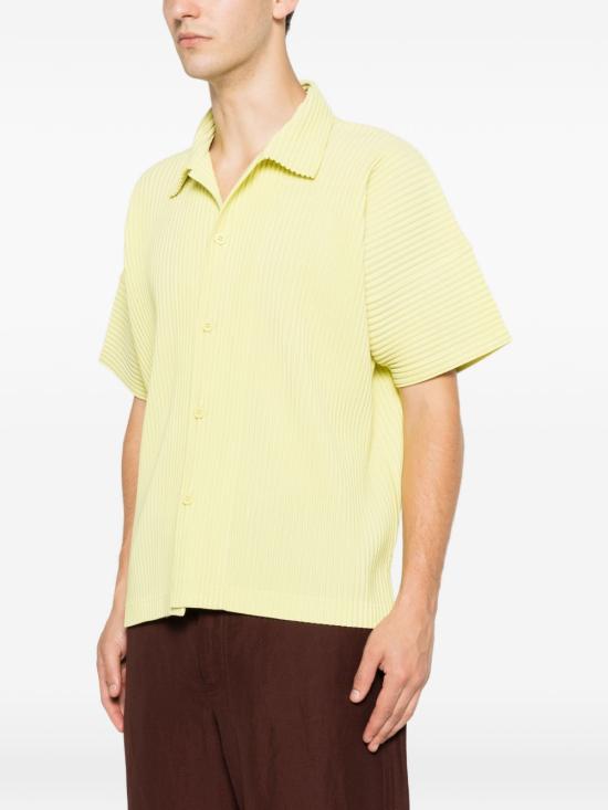 26SS 옴므 플리세 이세이 미야케 반팔 셔츠 HP66JJ051 53 ZUCCHINI YELLOW DOM - HOMME PLISSE' ISSEY MIYAKE