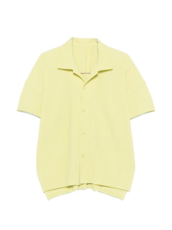 26SS 옴므 플리세 이세이 미야케 반팔 셔츠 HP66JJ051 53 ZUCCHINI YELLOW DOM
