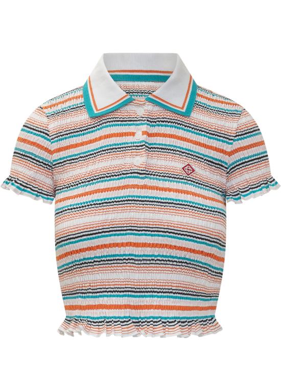 26FW 카사블랑카 폴로 티셔츠 WPF26JTP215 01 STRIPE
