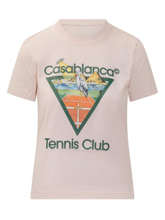 26FW 카사블랑카 반팔 티셔츠 WPF26JTS020 02 TENNIS CLUB TRIANGLE