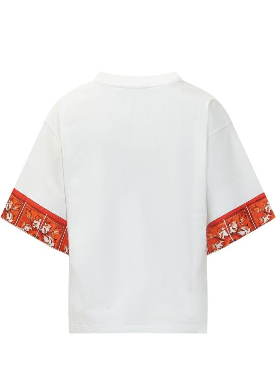 26FW 돌체앤가바나 반팔 티셔츠 F8V06ZGDDT1 W0800 BIANCO OTTICO - DOLCE & GABBANA