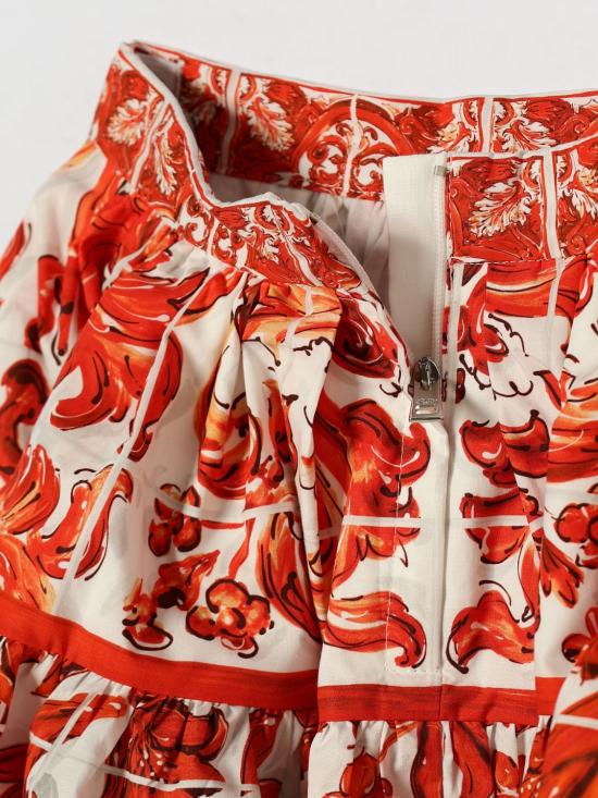26FW [키즈] 돌체앤가바나 스커트 L54I49G7P4N IO5DQ Orange - DOLCE & GABBANA