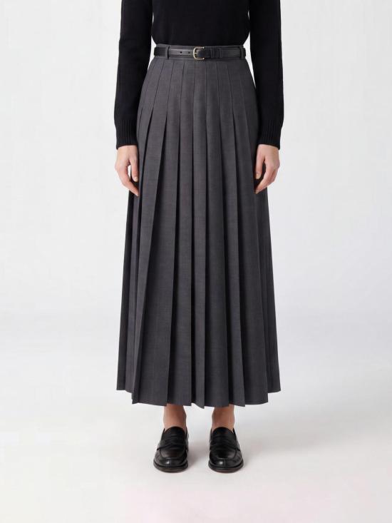 26FW 셀프 포트레이트 롱 스커트 PF26137XSKGR Grey