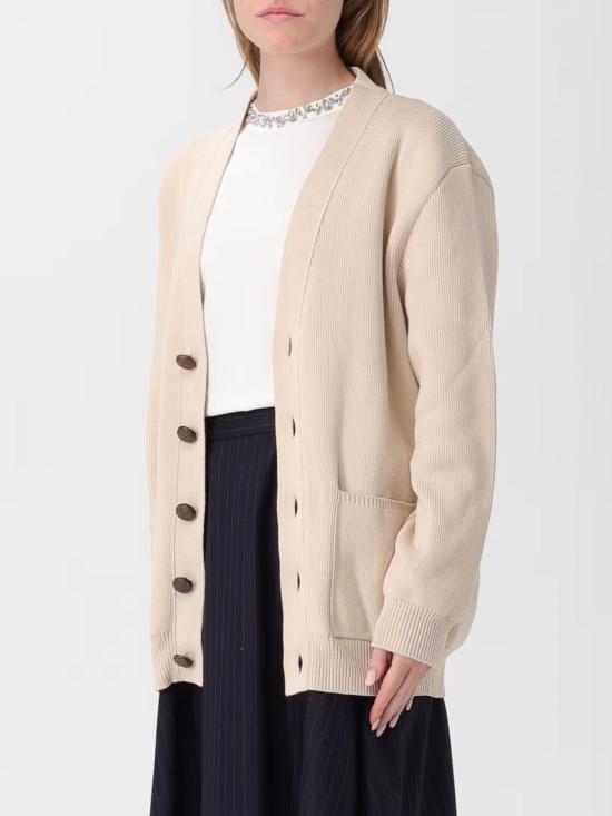 26FW 골든구스 Golden 레터링 가디건 GWP00950P00197255550 Beige - GOLDEN GOOSE