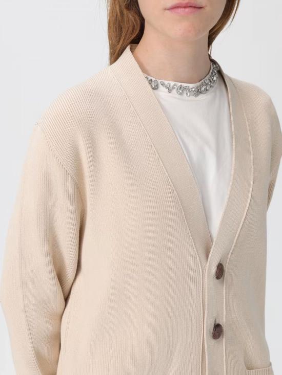 26FW 골든구스 Golden 레터링 가디건 GWP00950P00197255550 Beige - GOLDEN GOOSE