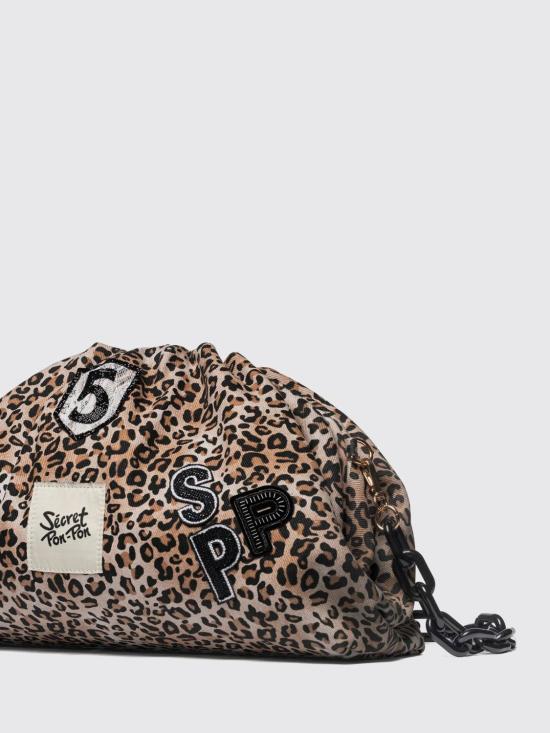 26SS 시크릿 폰 폰 클러치/파우치 CAPRI CANVAS Leopard Multicolor - SECRET PON PON